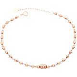 14K Rose Gold Ball Charm Bracelet for Women - Set of 585 Purple Plated Bracelets