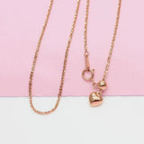 Purple Plated 14K Rose Round Beads Love Chains Necklace for Women