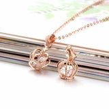 14K Rose Crystal Crown Necklace for Women