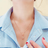 14K Rose Crystal Crown Necklace for Women