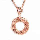 Purple 14K Rose Gold Plated Hollow Round Necklace for Women