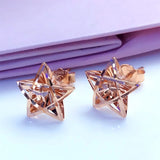 14K Rose Gold Star Earrings for Women
