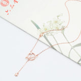 Geometric Tassel Necklace in 14K Rose Gold Plating