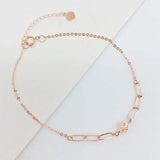 14K Rose Gold Plated Purple Square Bracelet for Women