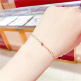 14K Rose Gold Plated Purple Square Bracelet for Women