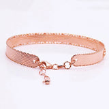 Purple Rose Flower Charm Bracelet 14K Rose Plated Women's Jewelry