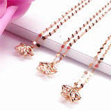 Purple Plated 14K Rose Flower Pendant Necklace