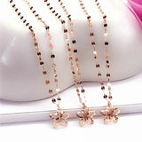Purple Plated 14K Rose Flower Pendant Necklace Chain Sweet Engagement Jewelry