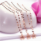 Purple Plated 14K Rose Flower Pendant Necklace