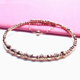 Purple Plated 14K Rose Geometric Charm Bracelet Ethnic Jewelry