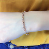 Purple Plated 14K Rose Geometric Charm Bracelet Ethnic Jewelry