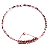 Purple Plated 14K Rose Geometric Charm Bracelet Ethnic Jewelry