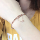 Purple Plated 14K Rose Geometric Charm Bracelet Ethnic Jewelry