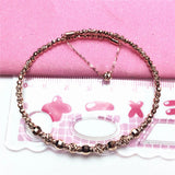 Purple Plated 14K Rose Geometric Charm Bracelet Ethnic Jewelry