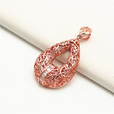 14K Rose Geometric Crystal Pendant Necklace for Woman - Palace Jewelry