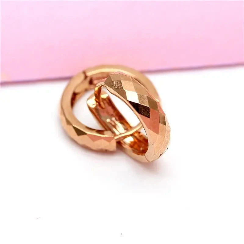 Purple Plated 14K Rose Geometric Gypsophila Earrings