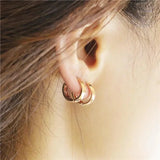 Purple Plated 14K Rose Geometric Gypsophila Earrings