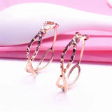 14K Rose Gold Plated Geometric Earrings for Women