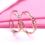 14K Rose Gold Plated Geometric Earrings for Women
