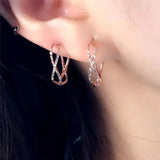 14K Rose Gold Plated Geometric Earrings for Women