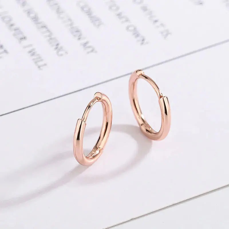 Purple Plated 14K Rose Hoop Earrings for Women Party Jewelry