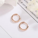 Purple Plated 14K Rose Hoop Earrings for Women Party Jewelry