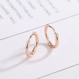 Purple Plated 14K Rose Hoop Earrings for Women Party Jewelry