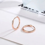 Purple Plated 14K Rose Hoop Earrings for Women Party Jewelry