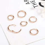 Purple Plated 14K Rose Hoop Earrings for Women Party Jewelry
