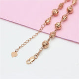 14K Rose Hollow Bead Charm Bracelet Light Punk Jewelry