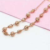 14K Rose Hollow Bead Charm Bracelet Light Punk Jewelry