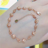 14K Rose Hollow Bead Charm Bracelet Light Punk Jewelry
