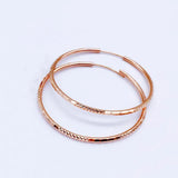 14K Rose Gold Hoop Earrings for Women - Exaggerated Glamour Evening Jewelry
