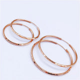14K Rose Gold Hoop Earrings for Women - Exaggerated Glamour Evening Jewelry