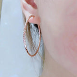 14K Rose Gold Hoop Earrings for Women - Exaggerated Glamour Evening Jewelry