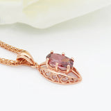 14K Rose Gold Ruby Necklace for Women, Petite Sweet Glamour Jewelry