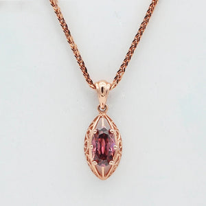 14K Rose Gold Ruby Necklace for Women, Petite Sweet Glamour Jewelry