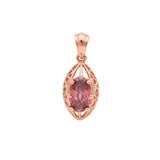14K Rose Gold Ruby Necklace for Women, Petite Sweet Glamour Jewelry