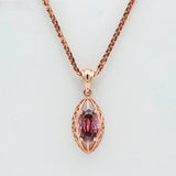 14K Rose Gold Ruby Necklace for Women, Petite Sweet Glamour Jewelry