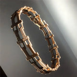 Purple Plated 14K Rose Crystal Letter T Bracelet for Women