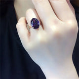 14K Rose Gold Purple Crystal Gemstone Women's Engagement Ring Jewelry