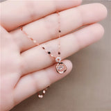 Purple Plated 14K Rose Crystal Necklace for Women Pendant Jewelry