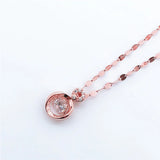 Purple Plated 14K Rose Crystal Necklace for Women Pendant Jewelry