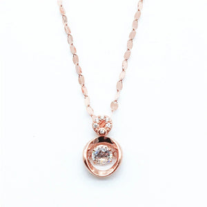 Purple Plated 14K Rose Crystal Necklace for Women Pendant Jewelry