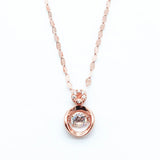 Purple Plated 14K Rose Crystal Necklace for Women Pendant Jewelry