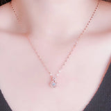Purple Plated 14K Rose Crystal Necklace for Women Pendant Jewelry