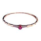 Purple Plated 14K Rose Crystal Ruby Bracelet for Women