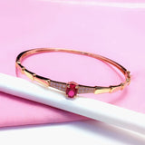 14K Rose Gold Plated Ruby Crystal Bracelet for Women