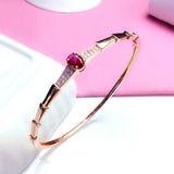 Purple Plated 14K Rose Crystal Ruby Bracelet for Women