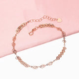 14K Rose Lace Chain Charm Bracelet Wedding Jewelry